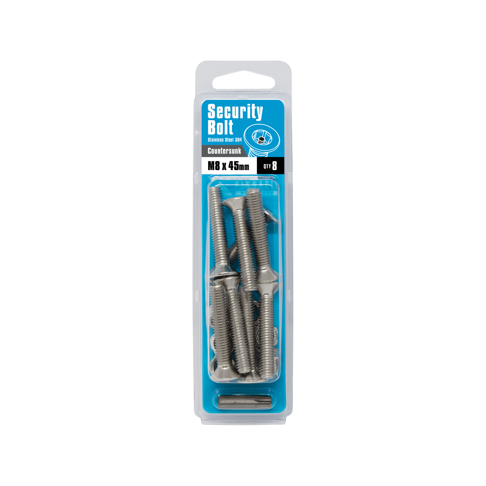 Pinnacle M8 x 45mm Stainless Steel 304 Security Bolts - 8 Pack