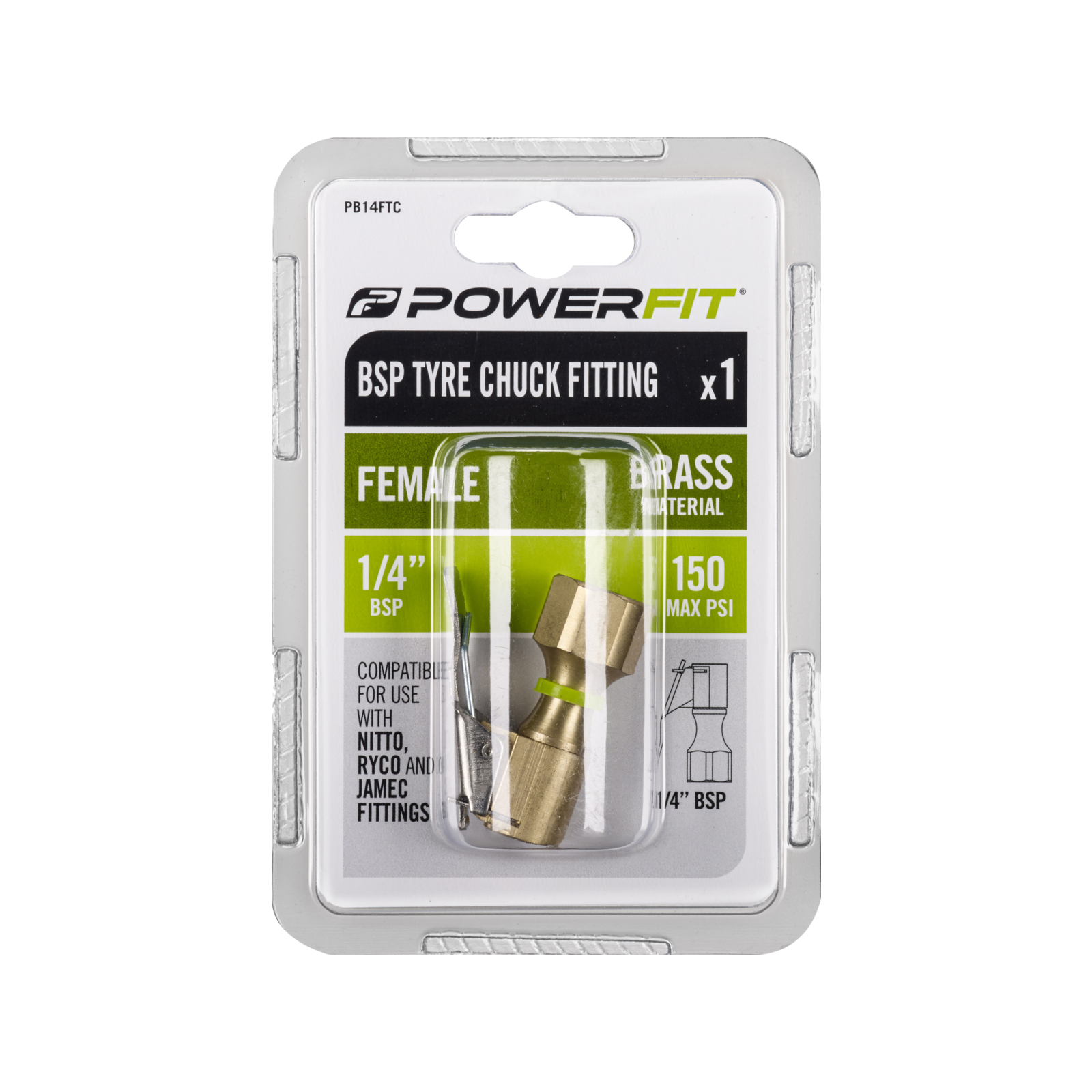 Powerfit BSP 1/4" Female Tyre Chuck Fitting PB14FTC