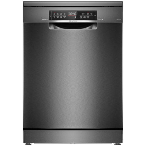 Bosch Series 6 60cm Freestanding Dishwasher - 15 Place Settings, Black Inox, Home Connect - SMS6HCB01A