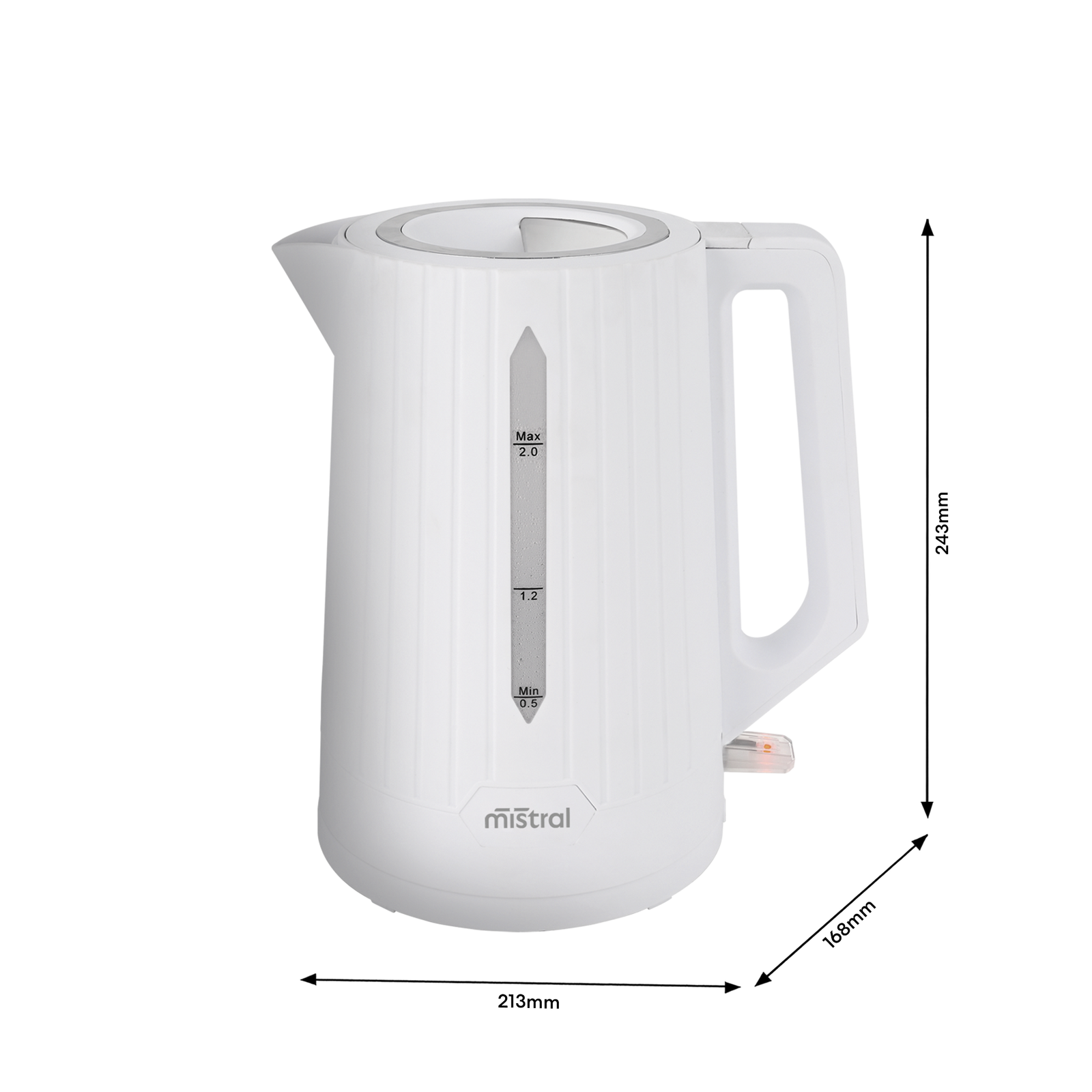 Mistral 2L Cordless Kettle White 360 Degree Base BK1054