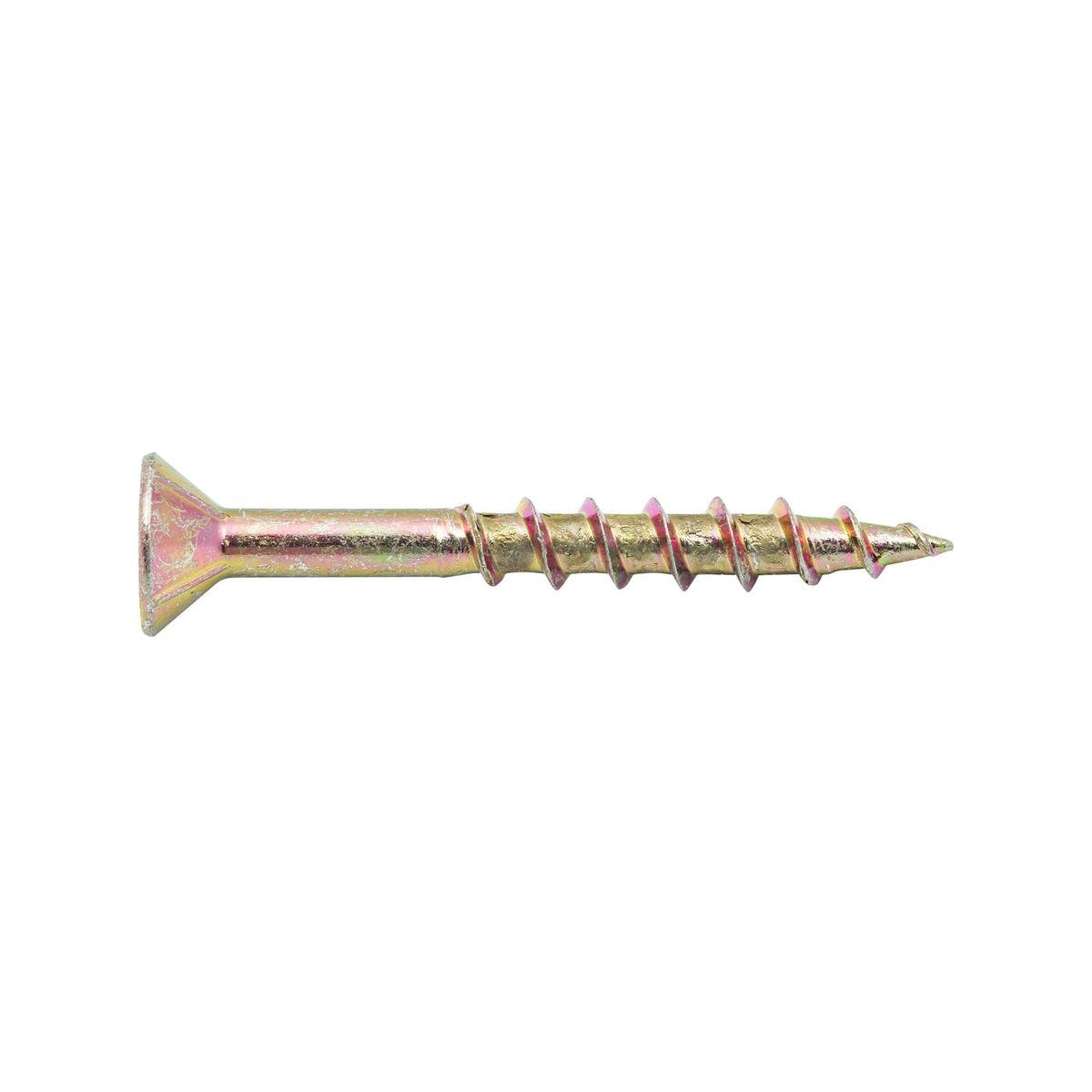 Zenith 10g x 40mm Countersunk Rib Head Chipboard Screws - 50 Pack - Gold - Superior Grip - SuperSaverAU - view 1