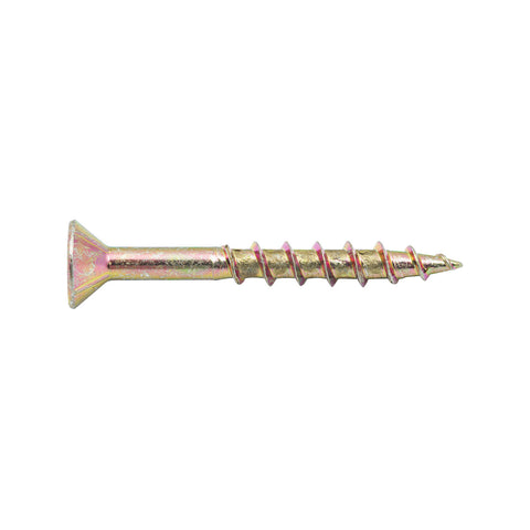 Zenith 10G x 40mm Gold Countersunk Rib Head Chipboard Screws - 50 Pack