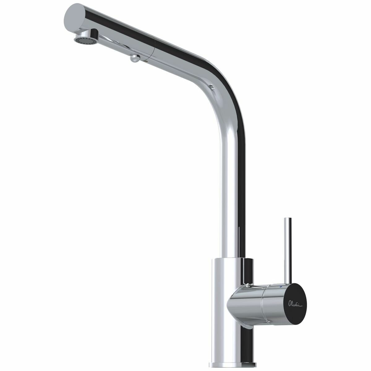 Oliveri Tennyson square gooseneck pull out mixer tap - Polished Chrome - 5 star WELS - TS2170-P