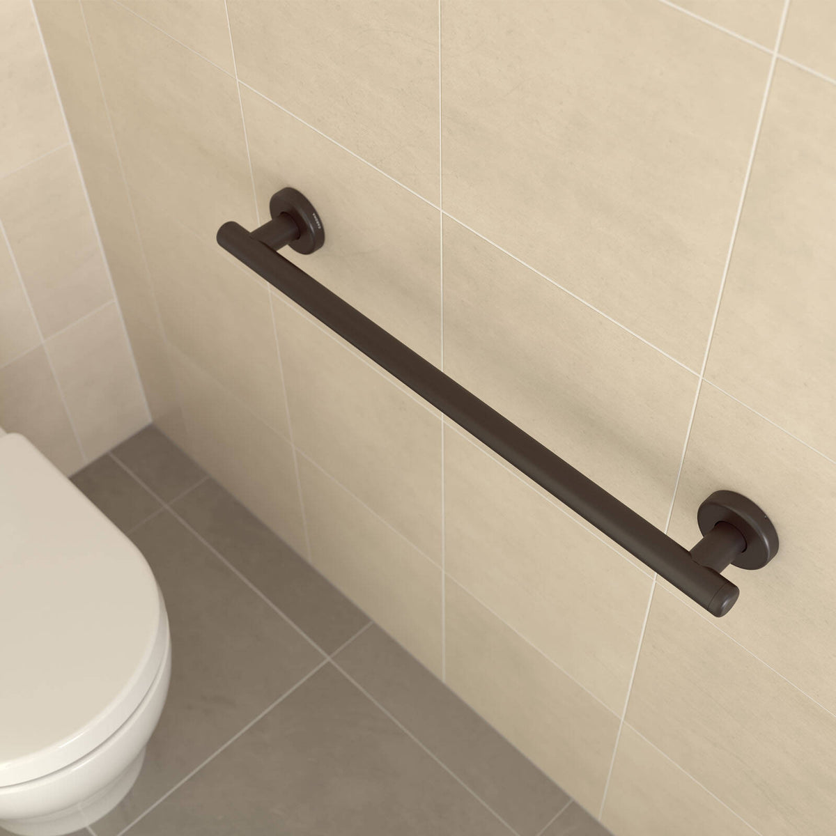 HomeCare by Caroma 600mm Black Matte Stainless Steel Straight Grab Rail