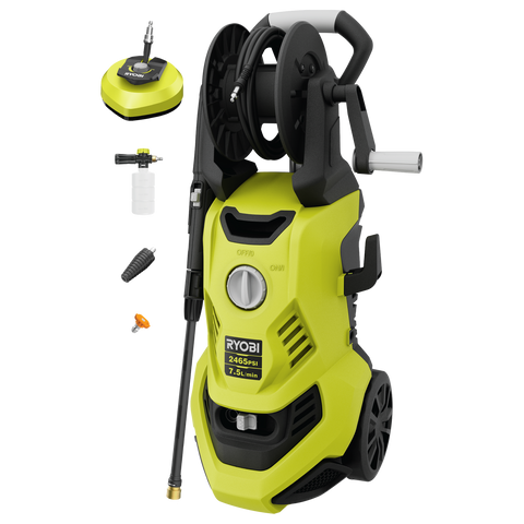 Ryobi 2465 PSI High Pressure Washer 7L/min with Integrated Wheels