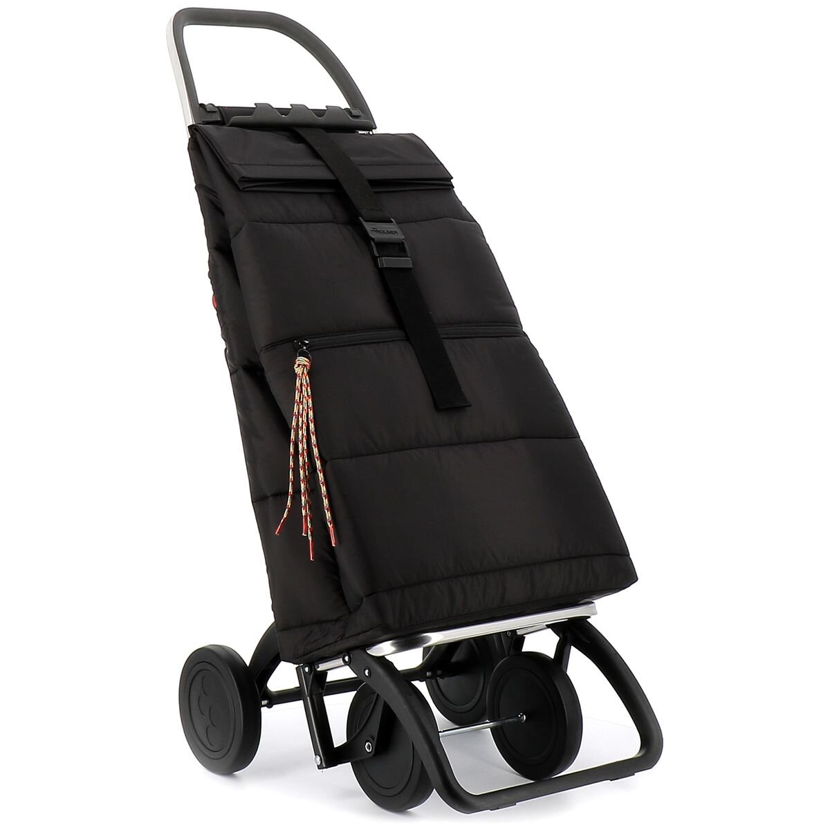 Rolser Big Polar 4-Wheel Folding Trolley - Thermal Compartment, 2 or 4-Wheel Use, Black - R-BIG005-1023