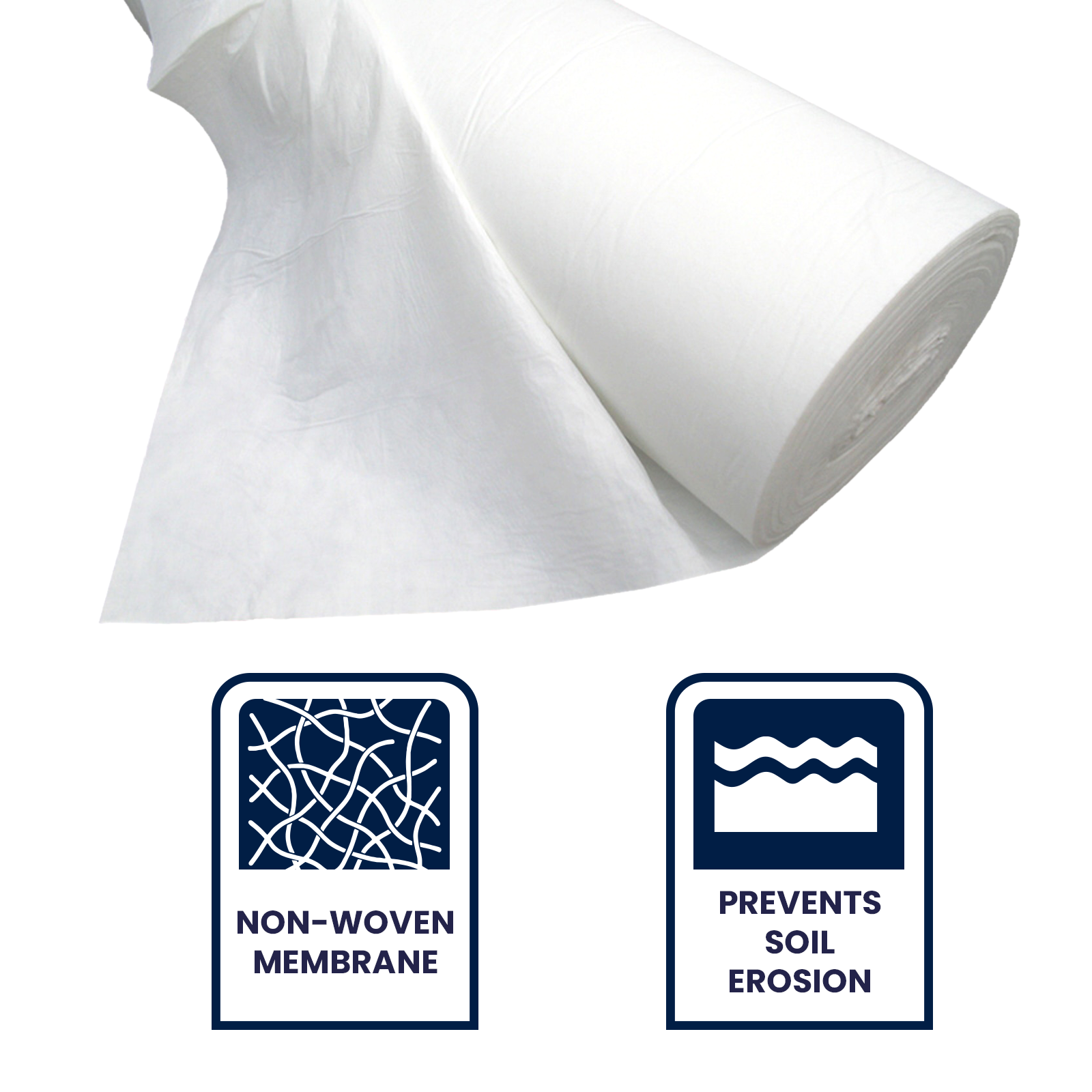Grunt 2 x 20m Non Woven Geotextile Drainage Membrane Fabric