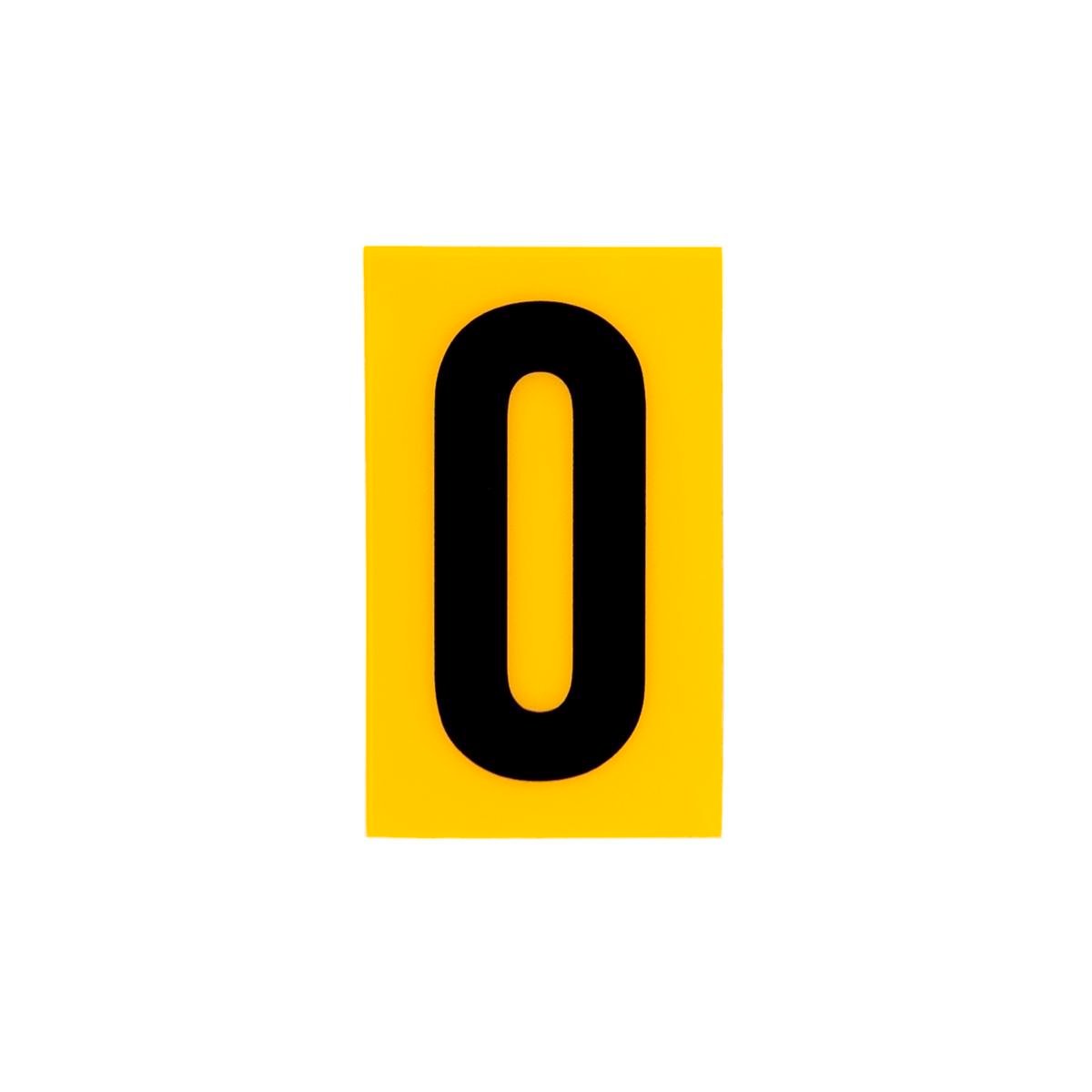 Sandleford 60mm Yellow Self Adhesive House Number 0 - Gloss Weather Resistant