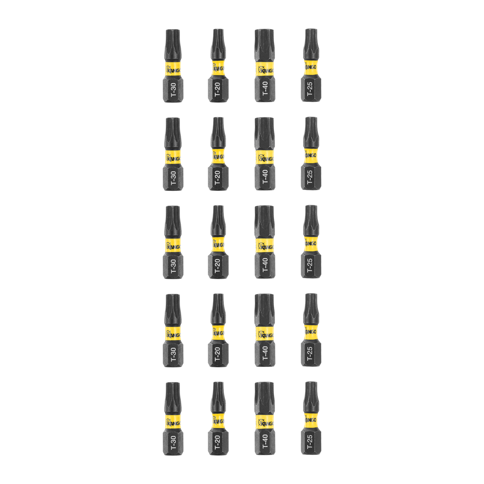 Kango 25mm TX Mix Hypertorque Impact Driver Insert Bits 20 Pack KYIDBTXM25202