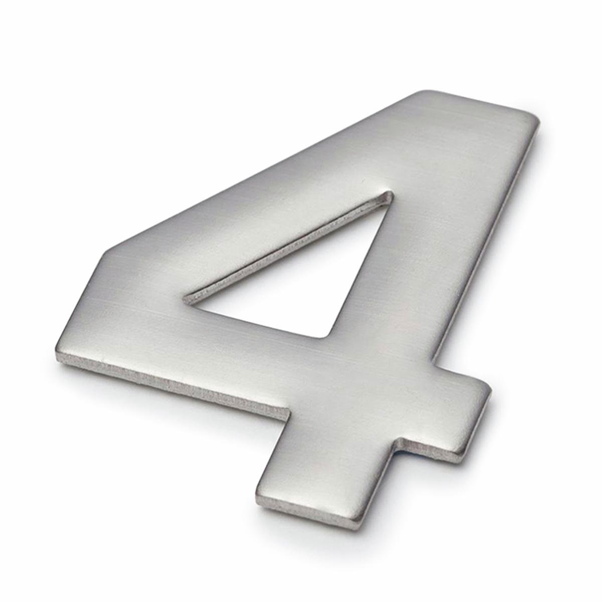 Sandleford 50mm Mode Stainless Steel House Number 4 - Silver - Self Adhesive - SuperSaverAU - view 1