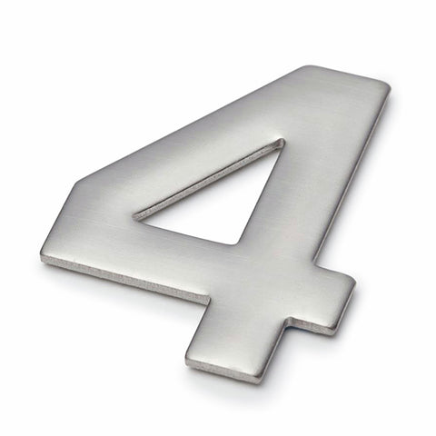 Sandleford Mode House Number 4 Brushed Stainless Steel 50mm Weatherproof