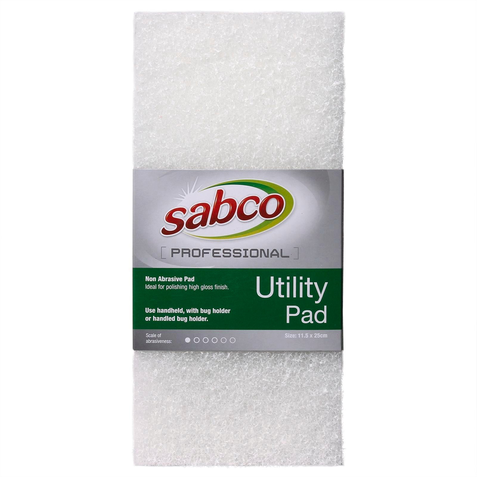 Sabco Professional 115 x 250mm White Non Scratch Utility Pad Heavy Duty