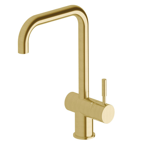 Sussex Taps Voda Square Neck Mixer Tap - Brushed Pure Gold, 4 Star Water Rating - VSMQ-60