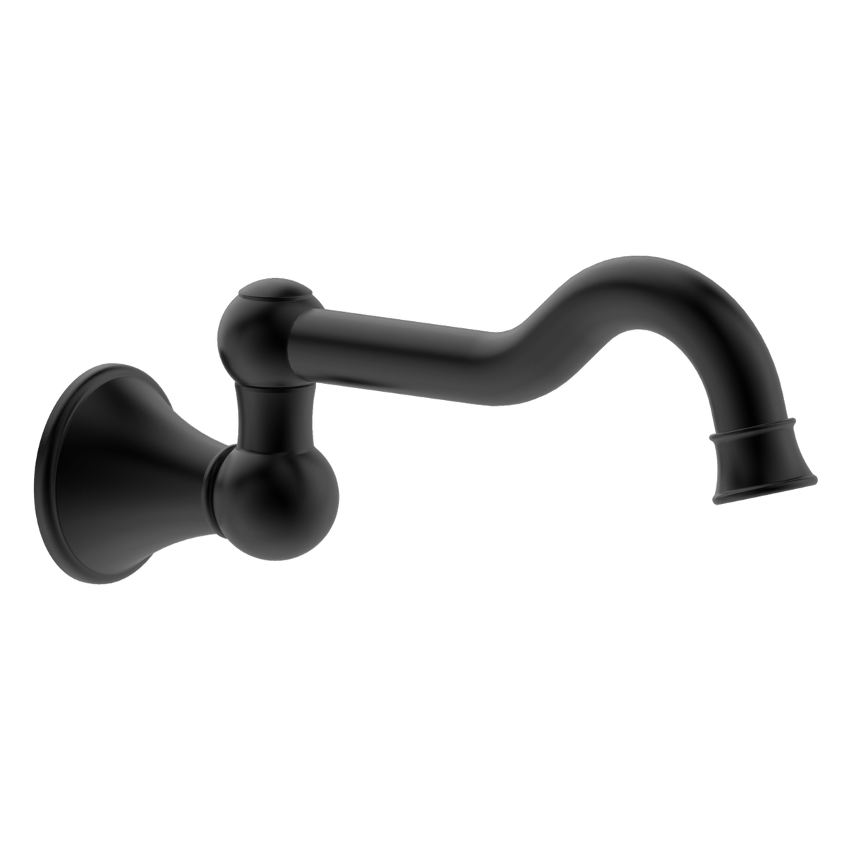 Mondella Maestro Classic Swivel Bath Spout Matte Black Lead-Free Brass WELS 5 Star