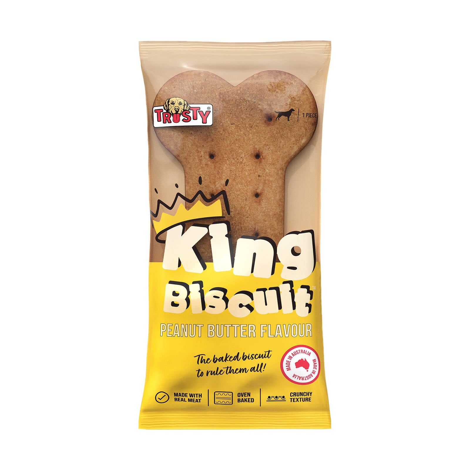 Trusty Peanut Butter Flavour King Biscuit Dog Treat Dental Care for Adult Dogs Australian Made