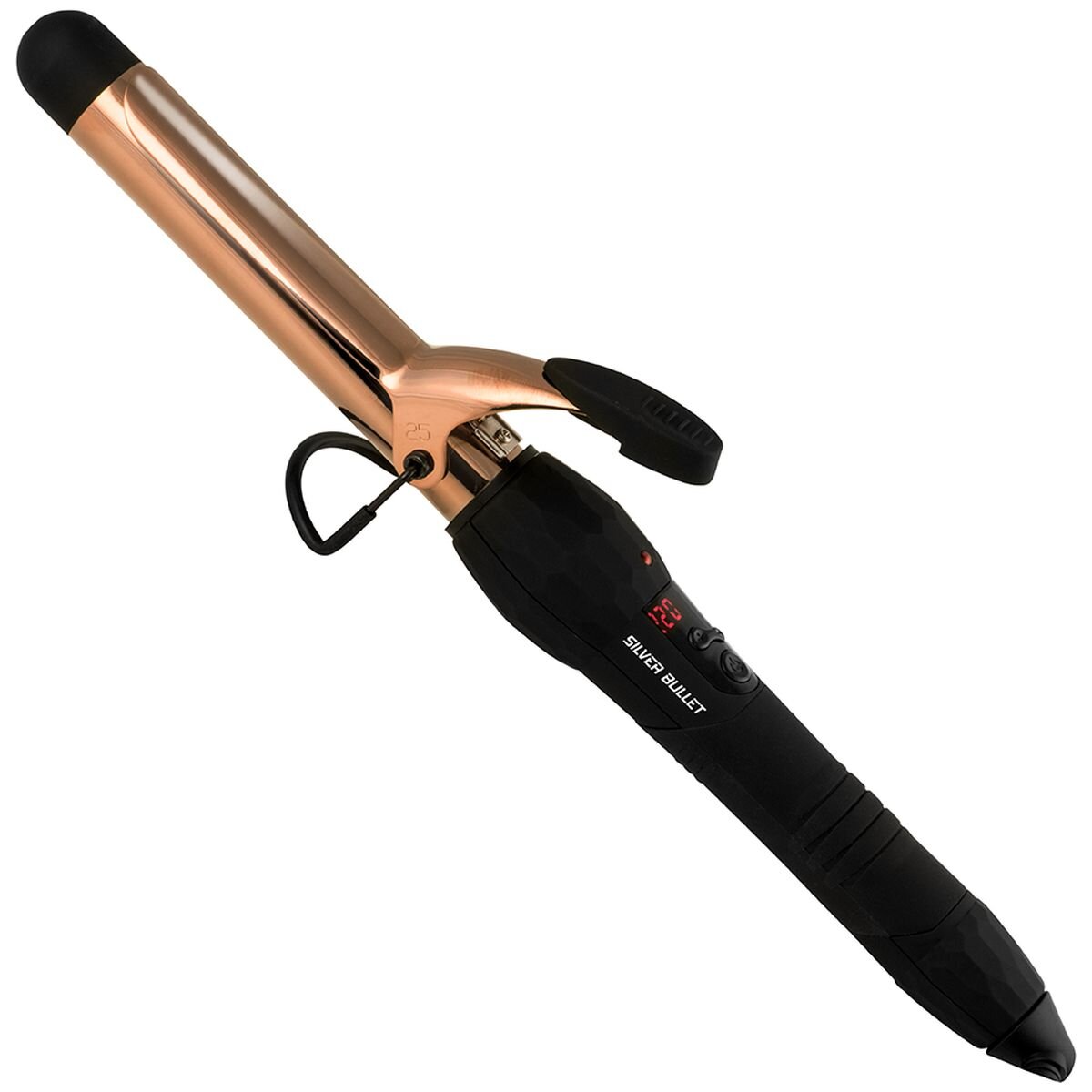 Silver Bullet Fastlane Rose Gold Titanium Curling Iron - 25mm Barrel, Full Curls, Dual Voltage - 900874