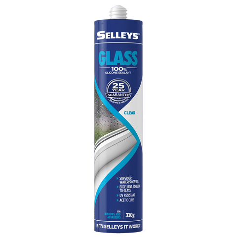 Selleys 310g Clear Glass Silicone Sealant - UV & Shrink Resistant