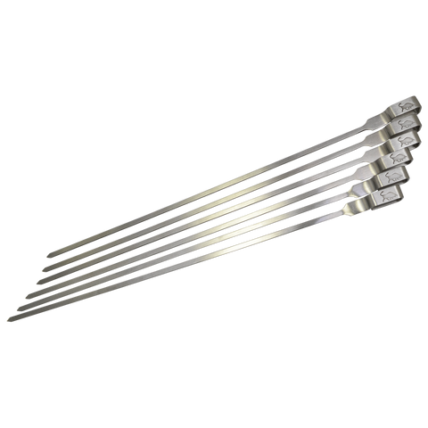Matador Stainless Steel Skewers - 33cm - 6 Pack - Built-in Handle - SuperSaverAU - view 1