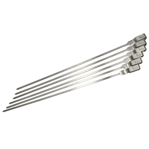 Matador Premium Stainless Steel Skewers 6 Pack 330mm BBQ Flat Skewers