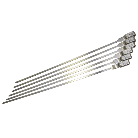 Matador Premium Stainless Steel Skewers 6 Pack 330mm BBQ Flat Skewers