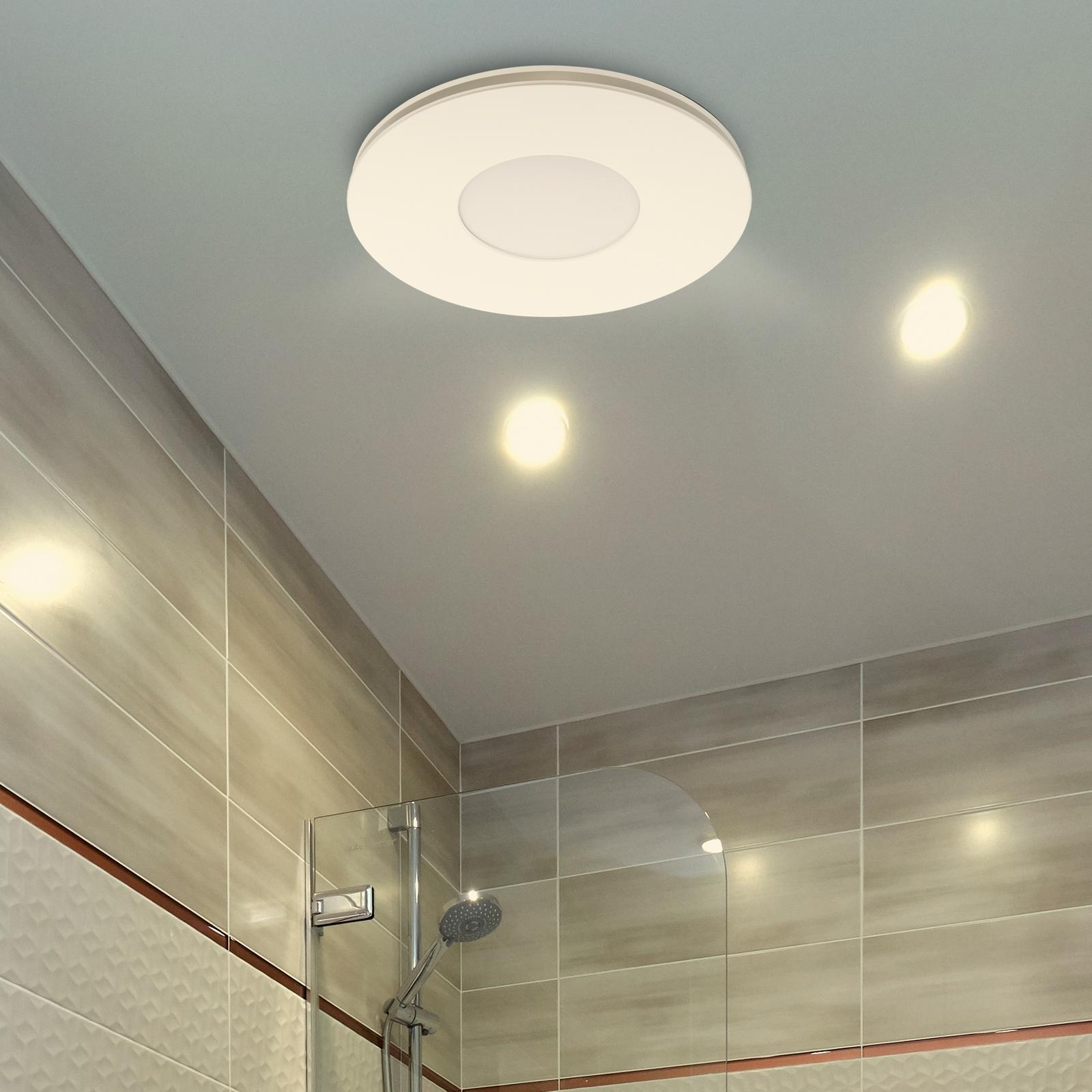 Mercator 290mm White Plug-In Round Exhaust Fan 28W Tri-Colour LED Light