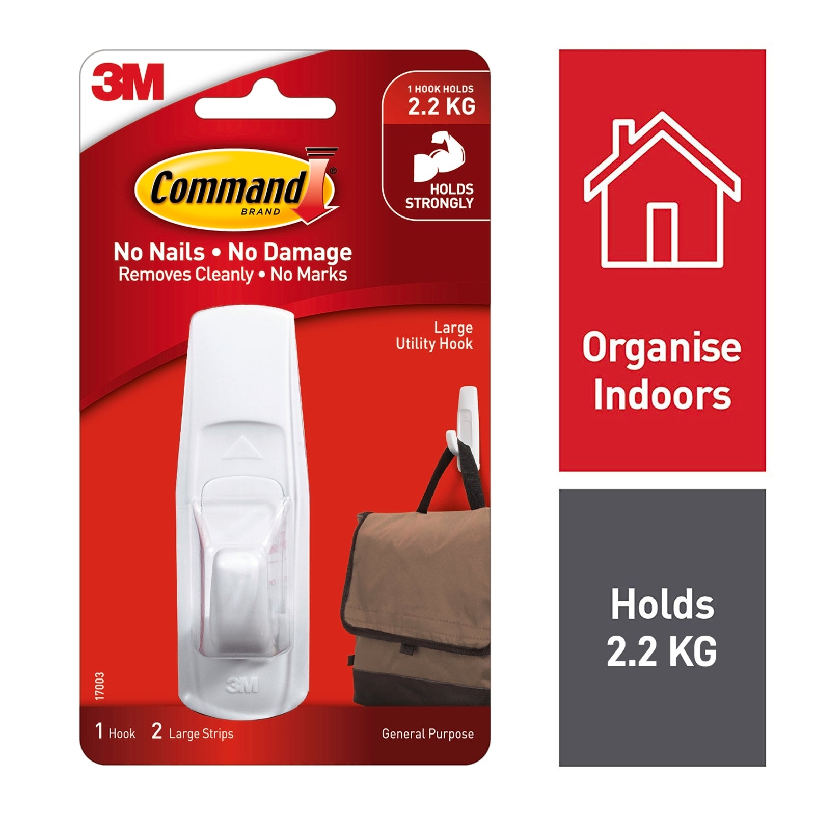 Command Large White Adhesive Wire Hook, 1 Pack