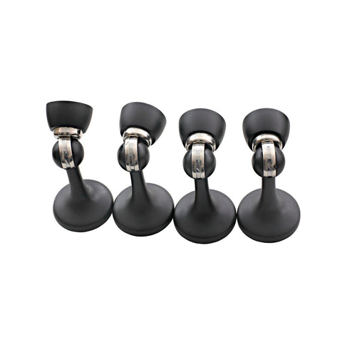Ikonic 4 Piece Matte Black Zinc Alloy Magnetic Door Stop Set