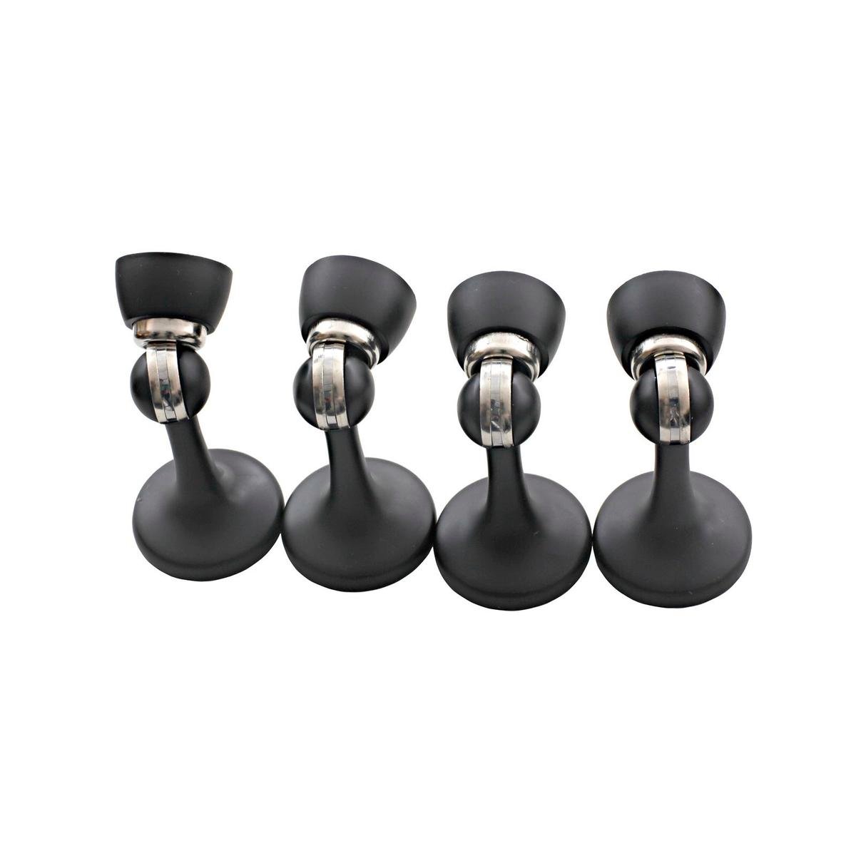 Ikonic 4 Piece Matte Black Zinc Alloy Magnetic Door Stop Set