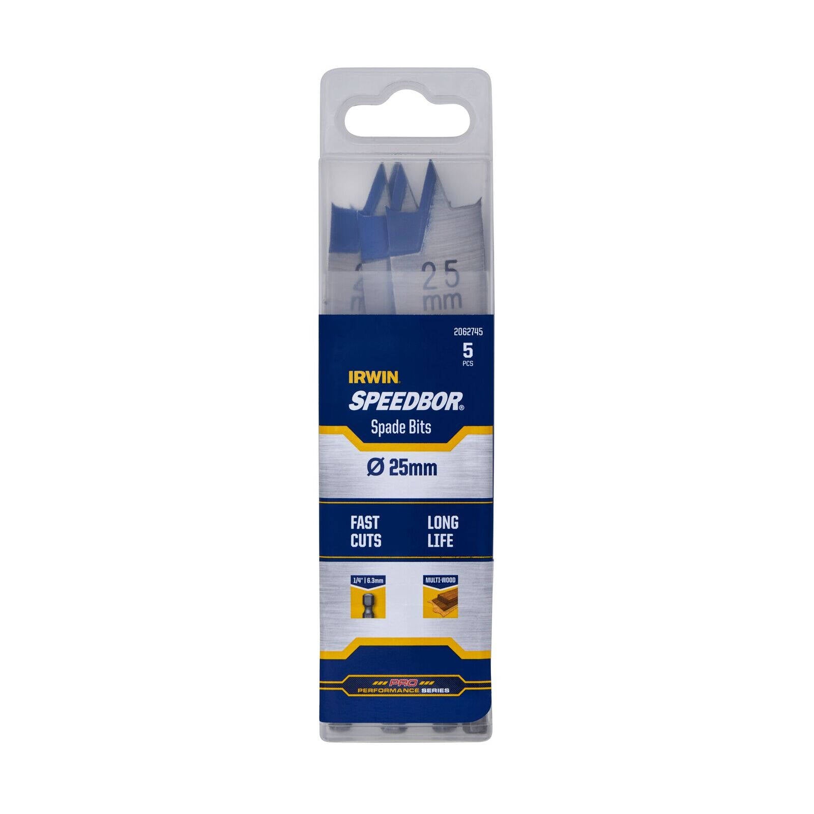 Irwin 25mm Blue-Groove Spade Bit - 5 Pack