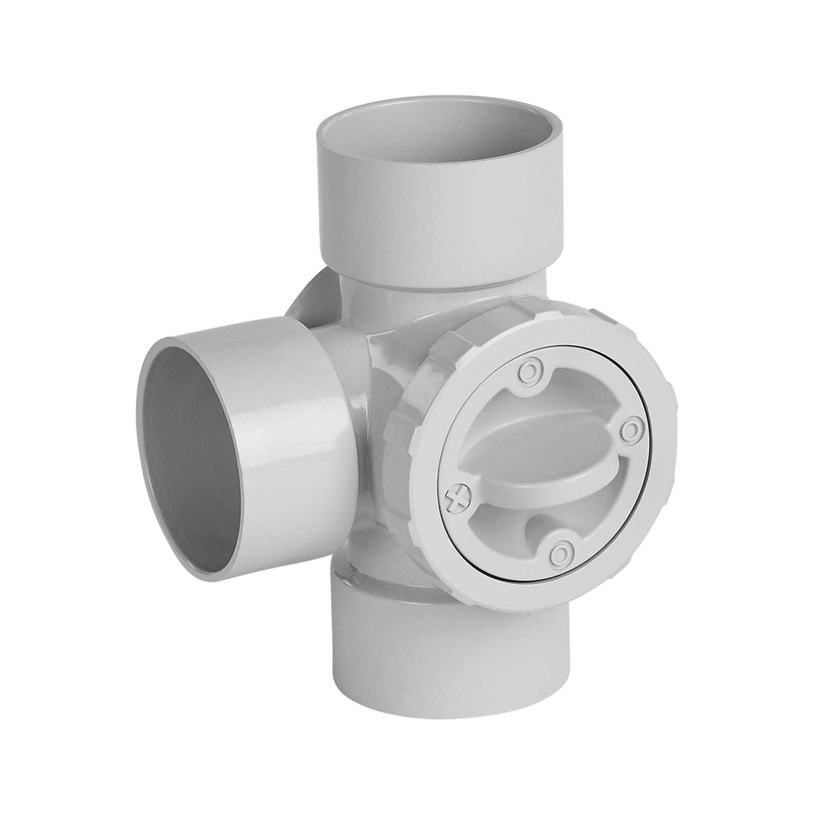Rain Harvesting 50mm 3-Way Water Diverter, Grey PVC
