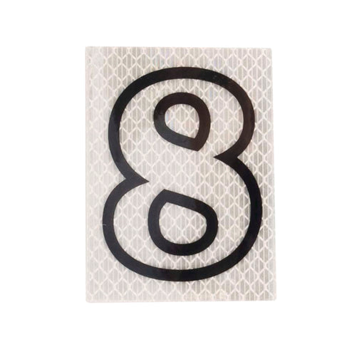 Sandleford 80mm Silver Self Adhesive Night Shine Reflective House Number 8