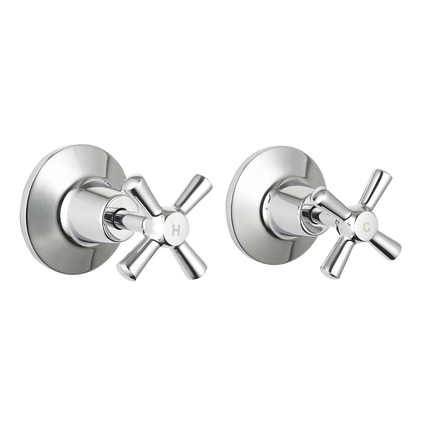 Mondella Cadenza Chrome 1/2 Turn Wall Top Assembly, Cross Handles, Brass