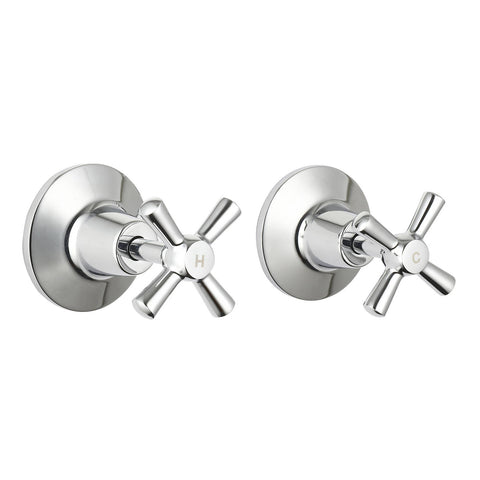 Mondella Cadenza Chrome 1/2 Turn Wall Top Assembly, Cross Handles, Brass