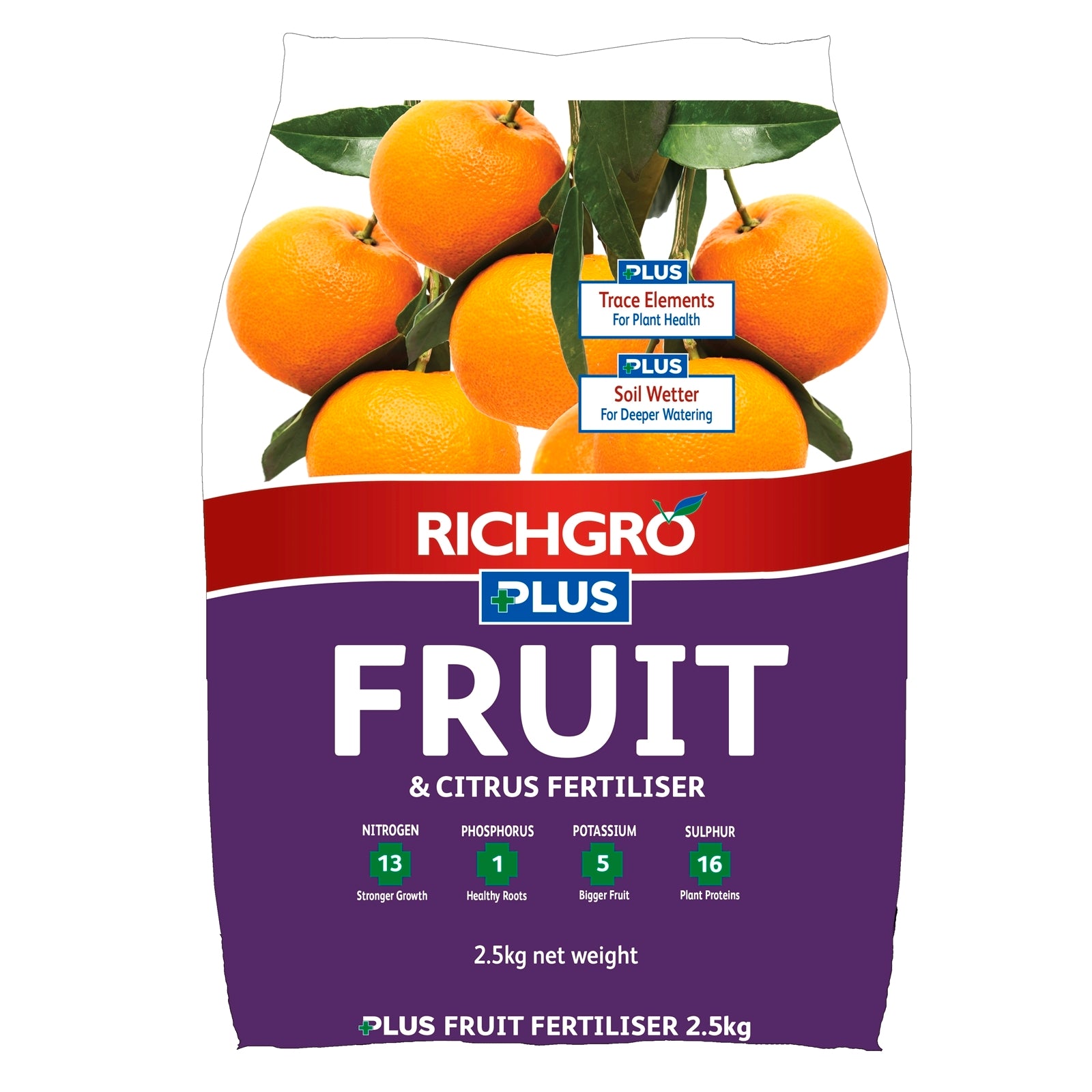 Richgro Plus Fruit & Citrus Fertiliser 2.5kg, Added Wetting Agent & Trace Elements