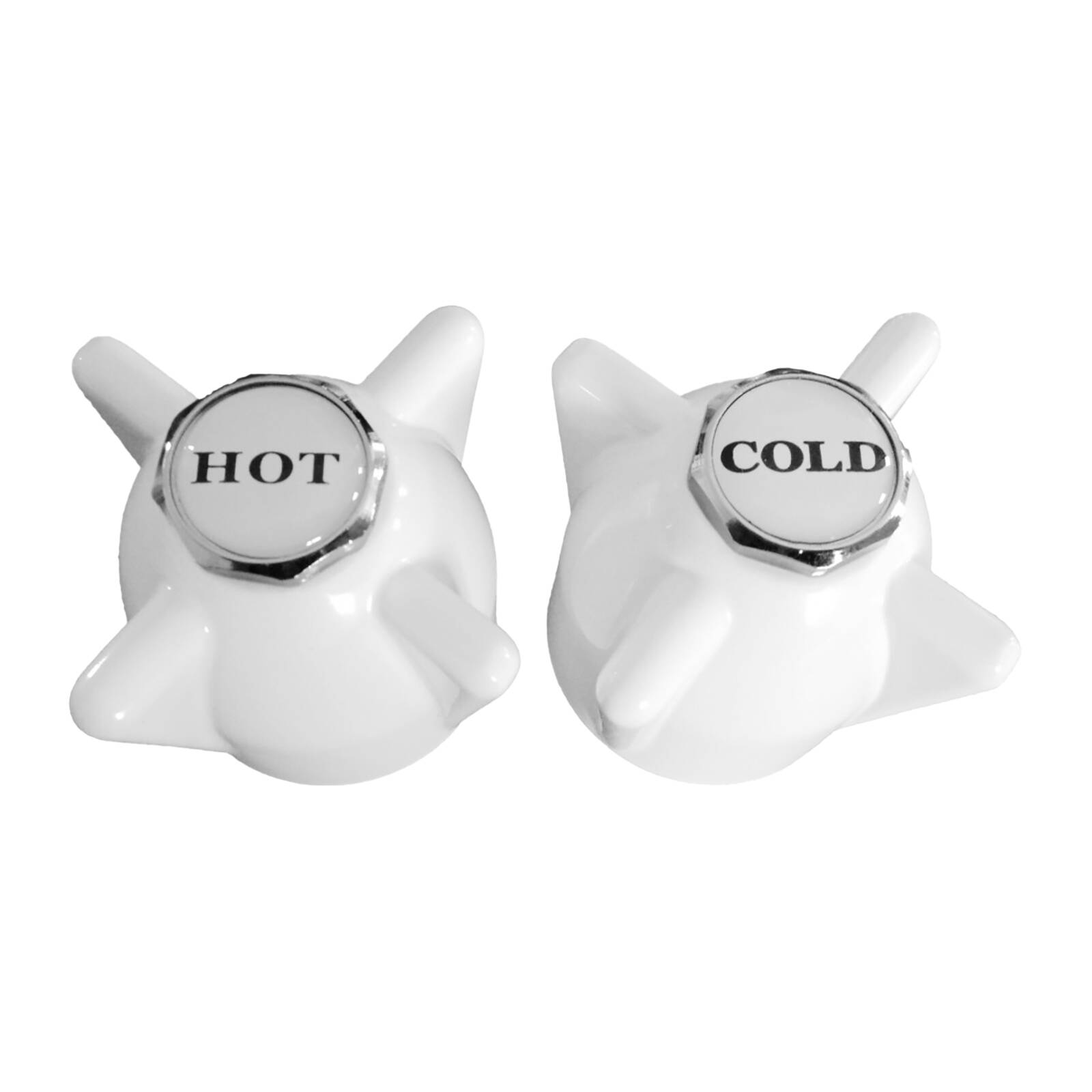 Shaw & Mason White Zinc Die Cast Tap Handles - Pair