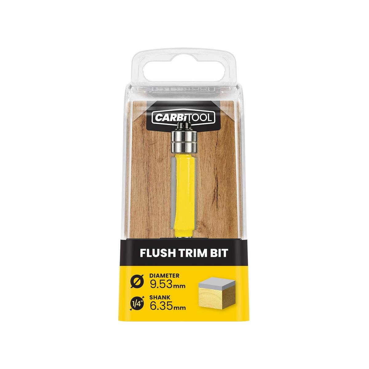 Carbitool 9.53mm TCT Flush Trim Router Bit, Double Flute