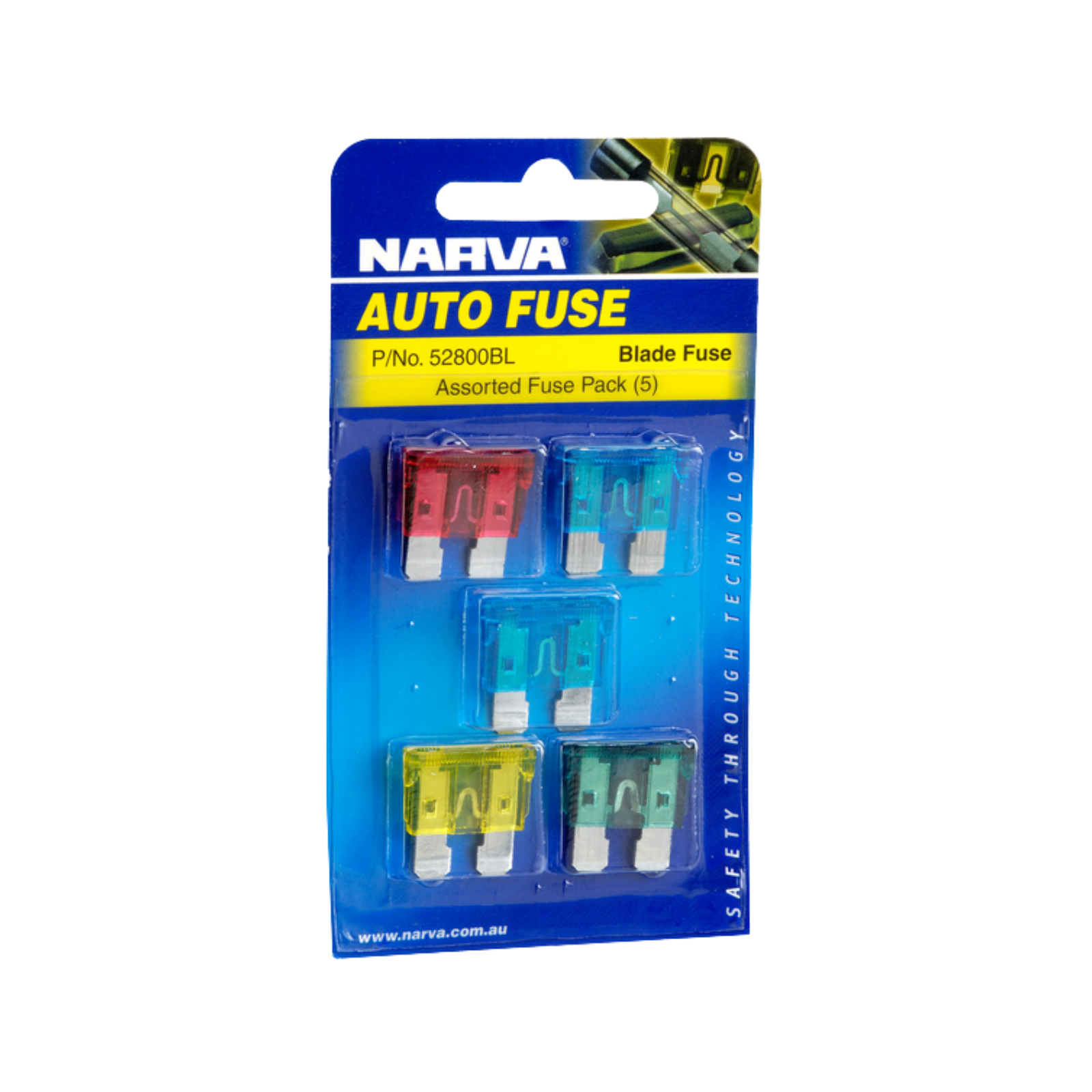 NARVA 10-30Amp Standard ATS Blade Fuse Assortment 5 Pack