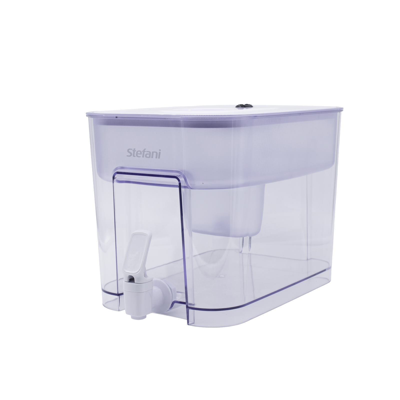Stefani Pure Flow 8.5L Filtered Water Dispenser, Large, BPA Free, Clear & White