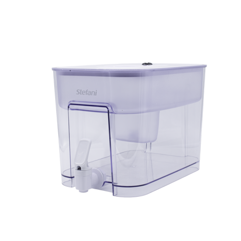 Stefani Pure Flow 8.5L Filtered Water Dispenser, Large, BPA Free, Clear & White