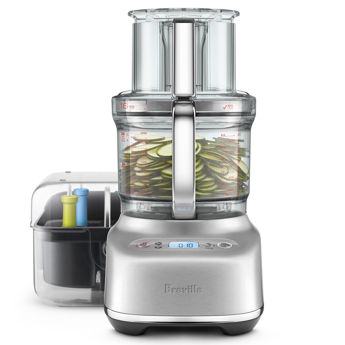 Breville the Kitchen Wizz 16 food processor - 900W, 140mm feed chute, brushed stainless steel - BFP810BSS