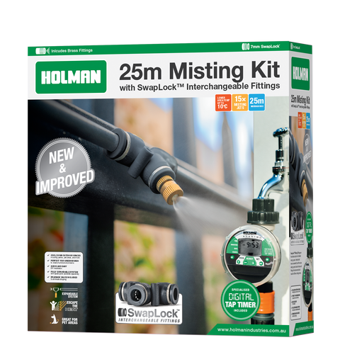Holman 25m Misting Kit with SwapLock Fittings & Tap Timer