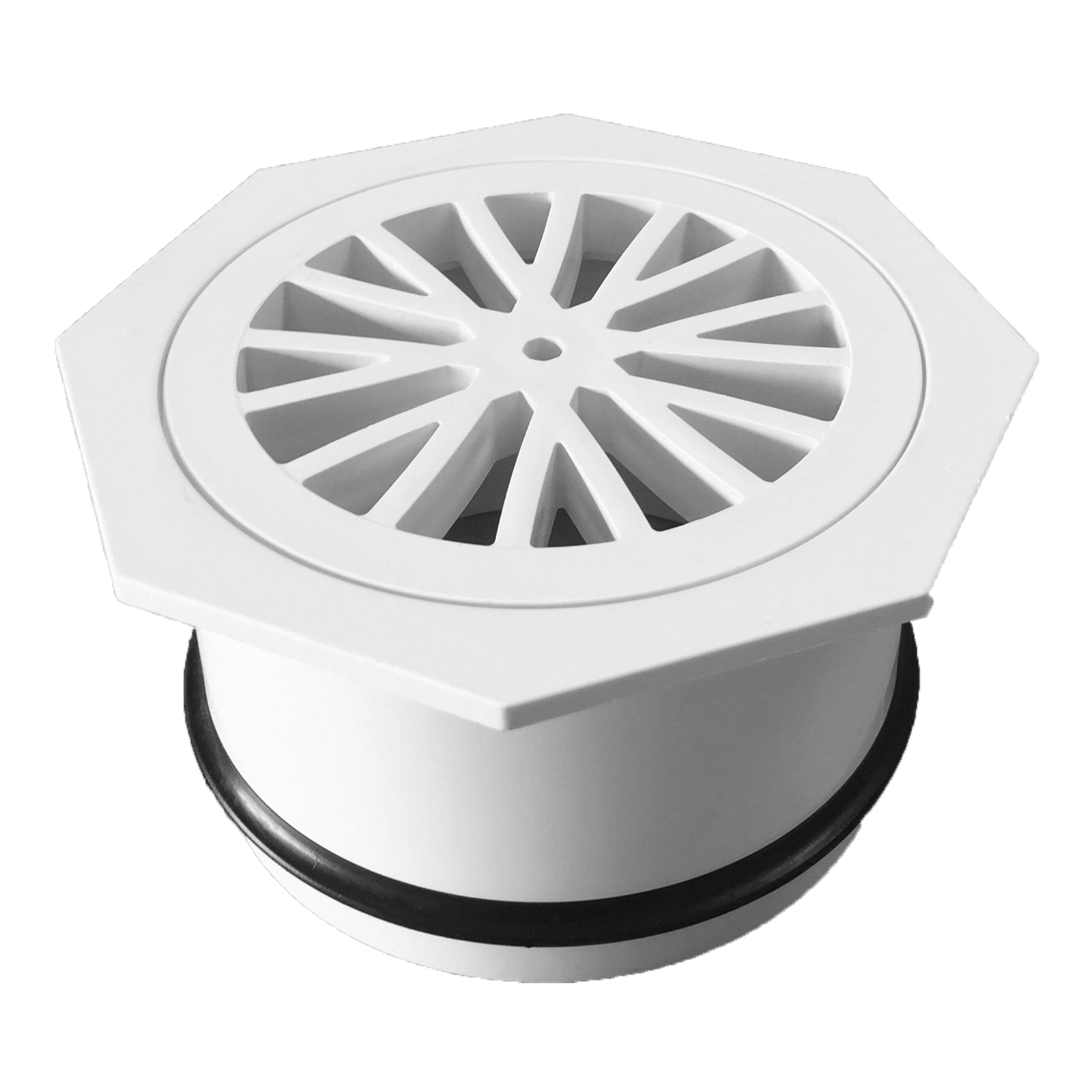 Holman 100mm DWV PVC Octagon Floor Grate - Grey, Underground Rated