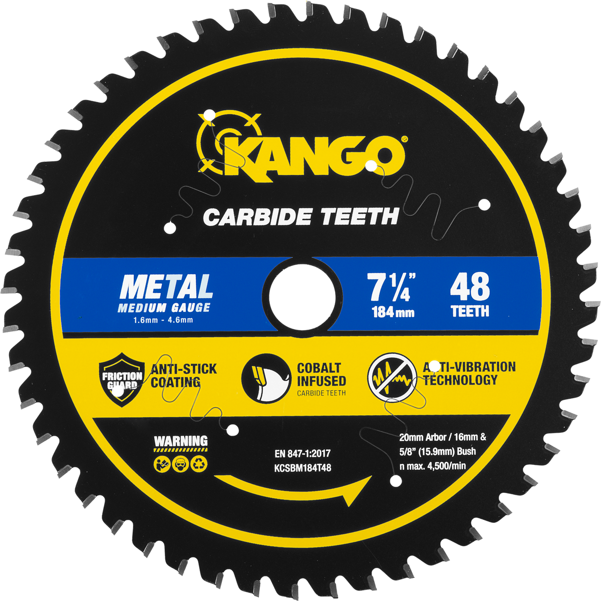 Kango 184mm 48T Metal Circular Saw Blade - Durable Cobalt Carbide - Precision Cuts - SuperSaverAU - view 1