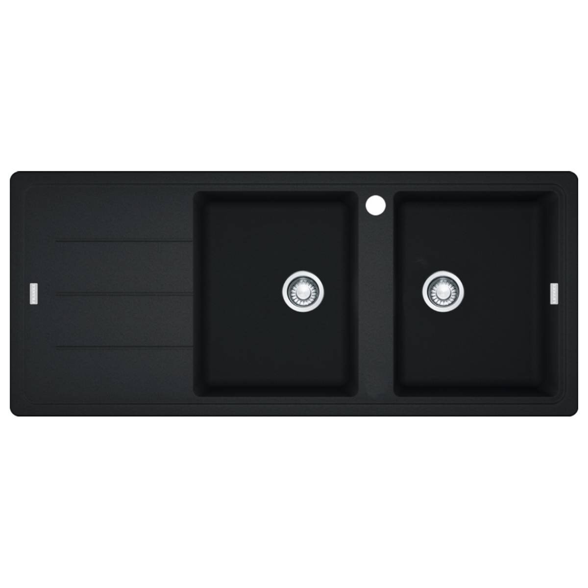 Franke Basis double bowl topmount sink - left hand drainer, Rollamat - Onyx - BFG621ONLHD