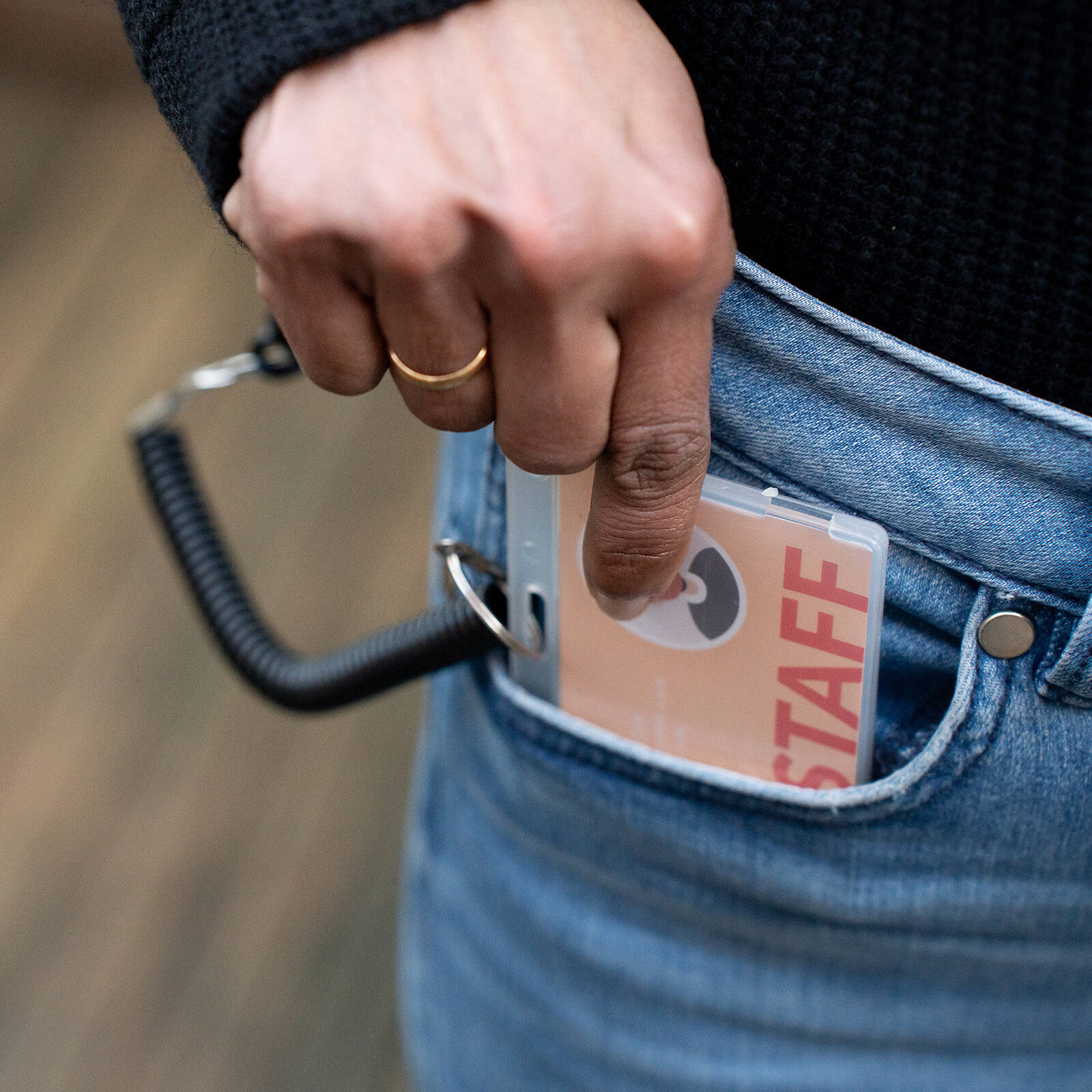 Taskmaster Black ID Kit - 4 Pieces, Card Holder, Cord, Key Tag & Carabiner