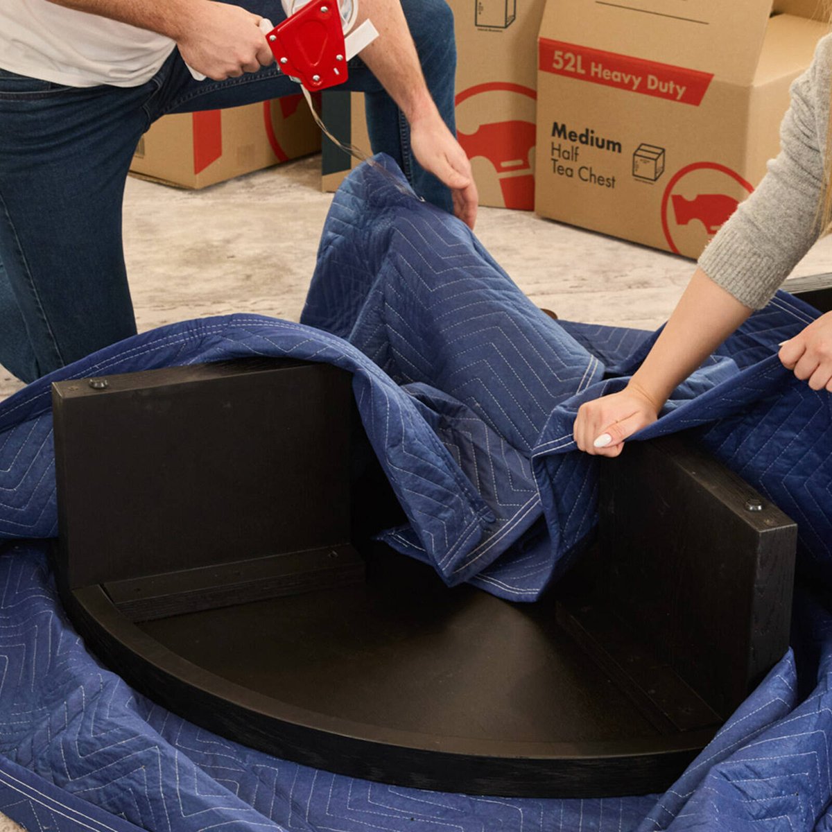 Wrap & Move Premium Moving Blanket - 1.8 x 3.2m Blue Quilted Non-Woven Polyester