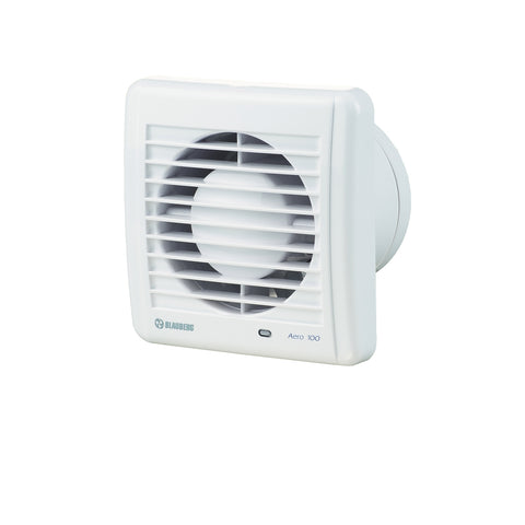 Blauberg AERO 100mm White Wall & Ceiling Exhaust Fan with Run-On Timer 13W BLABAERO100T