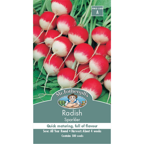 Mr Fothergill Sparkler Radish Seeds - 75mm - Red White - Quick Maturing - SuperSaverAU - view 1