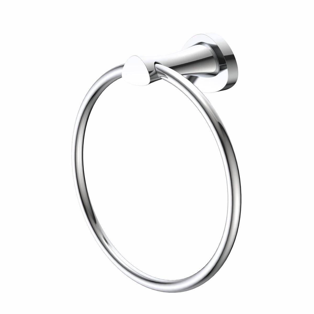 Caroma Towel Ring - Polished Chrome - 180mm Brass - Elegant Design - SuperSaverAU - view 1