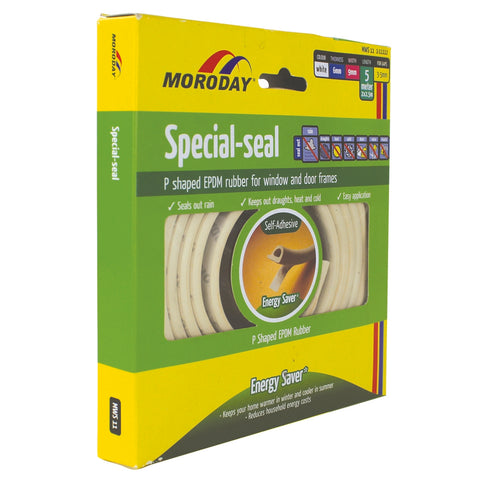 Moroday 5m White Self Adhesive Special Weatherseal - Moulded EPDM Rubber